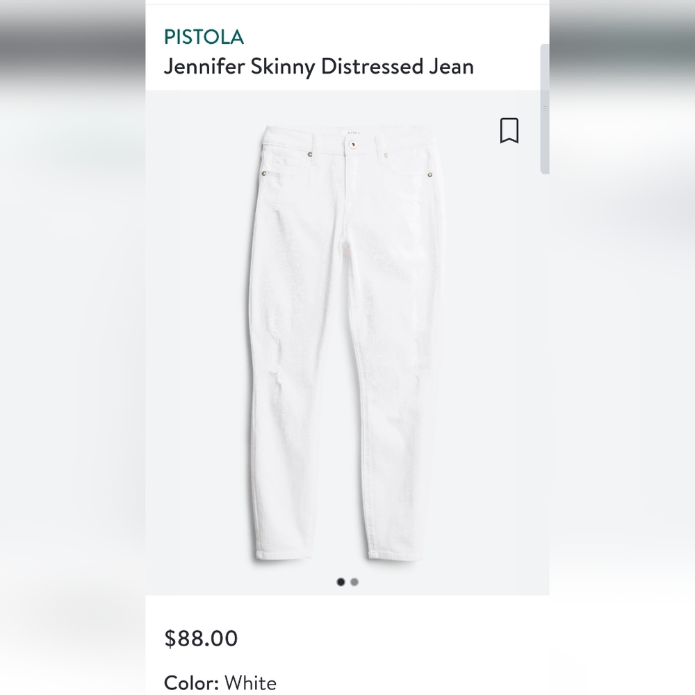 Pistola White Stretchy Plus Size Jeans, 32
